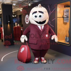 Maroon Rugby Ball maskot...