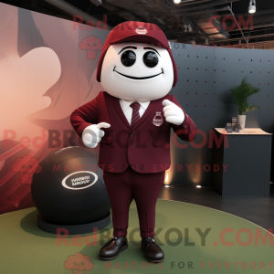 Maroon Rugby Ball maskot...