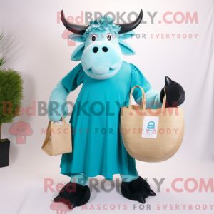 Cyan Buffalo Maskottchen...