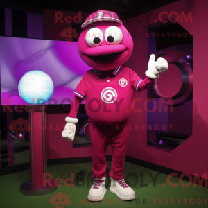 Magenta golfbold maskot...