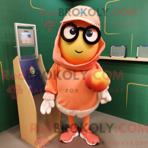 Peach Tennis Racket mascot...