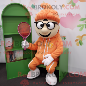 Peach Tennis Racket mascot...