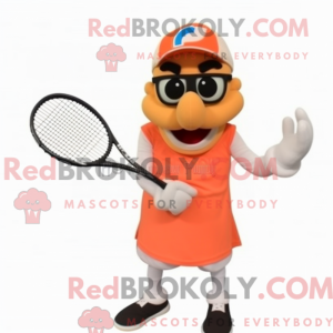 Peach Tennis Racket mascot...