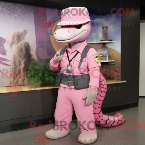 Rosa Anakonda Maskottchen...
