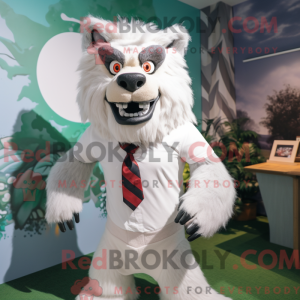 Hvid varulv maskot kostume...