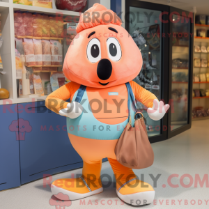 Peach Handball Ball mascot...