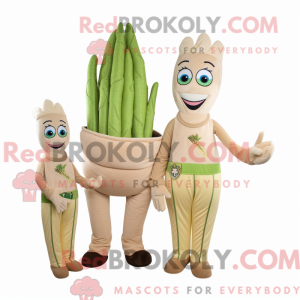 Beżowy asparges maskot...