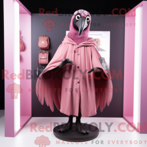 Pink Vulture maskot kostume...