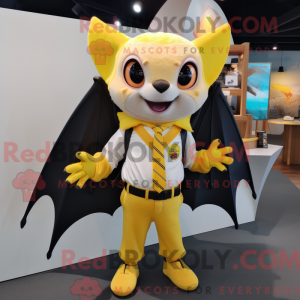 Yellow Bat mascot costume...