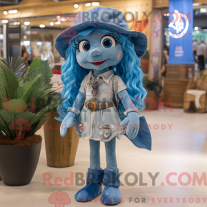 Blue Mermaid mascot costume...
