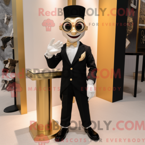 Guld Mime maskot kostume...