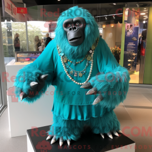 Turquoise Gorilla mascot...
