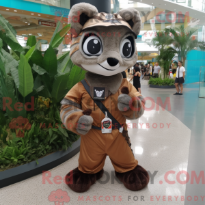 Brun Civet maskot kostume...