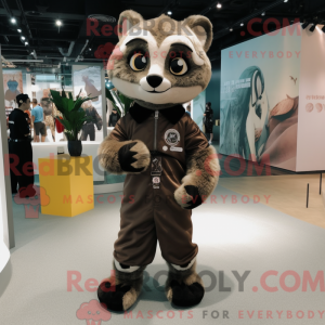 Brun Civet maskot kostume...