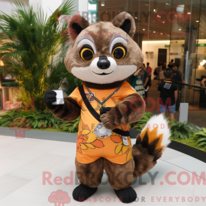 Brun Civet maskot kostume...
