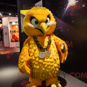 Yellow Eagle maskot kostume...