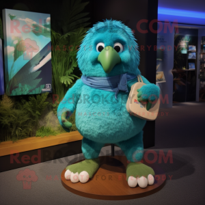 Cyan Kiwi mascotte kostuum...