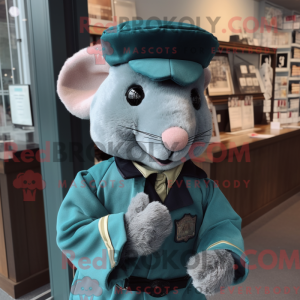 Teal Mouse mascottekostuum...
