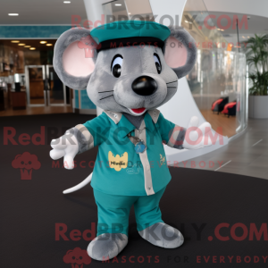 Teal Mouse mascottekostuum...