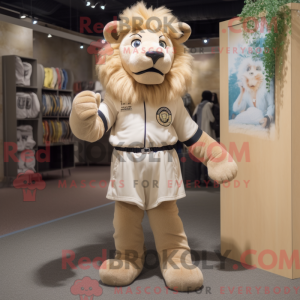 Beige Tamer Lion mascot...