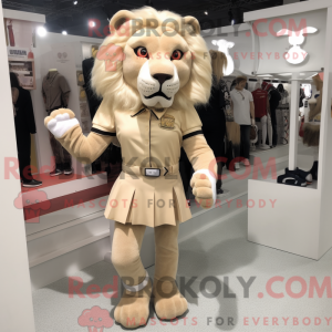 Beige Tamer Lion mascot...
