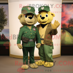 Gold Green Beret mascot...