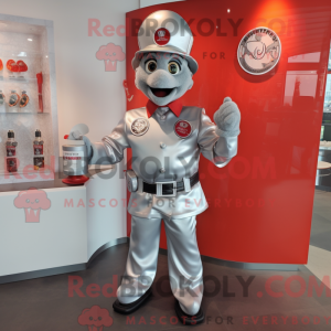 Silver Fire Fighter maskot...