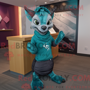 Teal Chupacabra mascot...