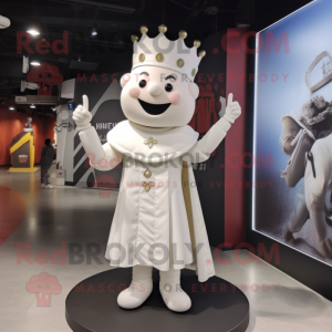 White King mascot costume character dressed with a Mini Dress and Gloves