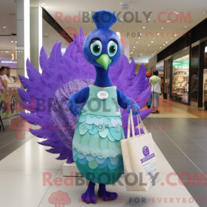 Lavendel Påfugl maskot...