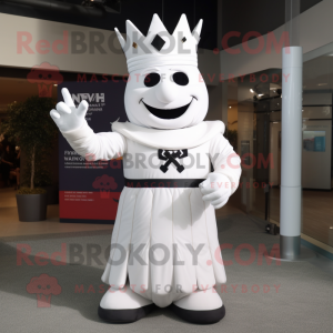 White King mascot costume character dressed with a Mini Dress and Gloves