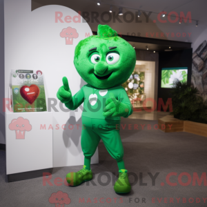 Green Heart mascot costume...