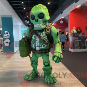 Green Skull maskot kostume...