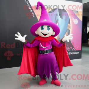 Magenta heks maskot kostume...