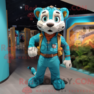 Turkis Tiger maskot kostume...