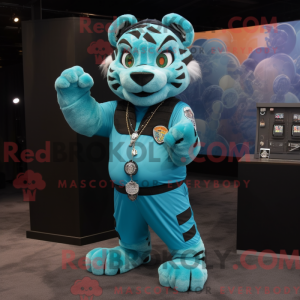 Turkis Tiger-maskotkostyme...