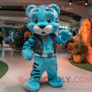 Turkis Tiger maskot kostume...