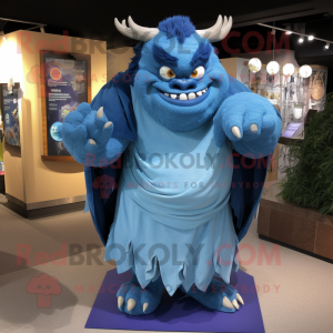 Blue Ogre mascotte kostuum...