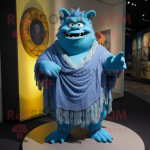 Blue Ogre mascotte kostuum...
