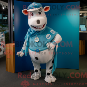 Blue Hereford Cow maskot...