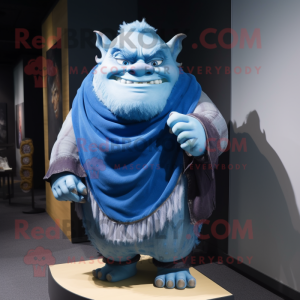 Blue Ogre maskot kostume...