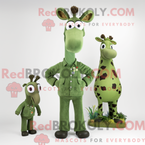 Oliven Giraffe maskot...