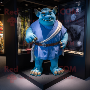Blue Ogre mascotte kostuum...