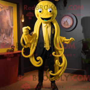 Gul Medusa-maskotdraktfigur...