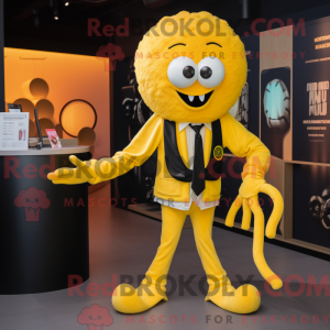 Gul Medusa maskot kostume...