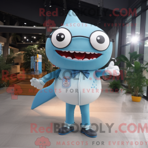 Sky Blue Shark mascot...