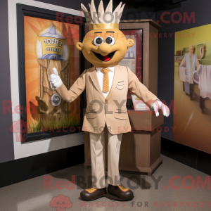Tan King maskot kostume...