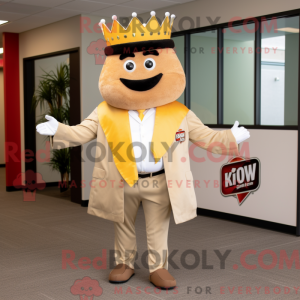 Tan King mascottekostuum...