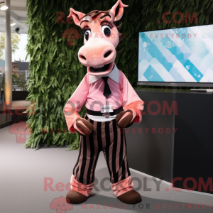 Pink Okapi maskot kostume...