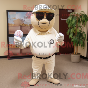 Beige Golf Ball mascot...